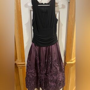 SL Fashions Elegant  Black and Purple Dress